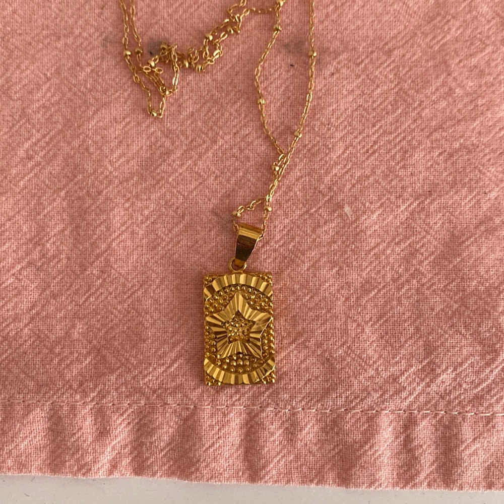 14k gold plated tarot card necklace